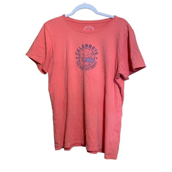 Life Is Good Womens Size Large Celebrate The Great Outdoors Graphic Classic Tee - Picture 1 of 6